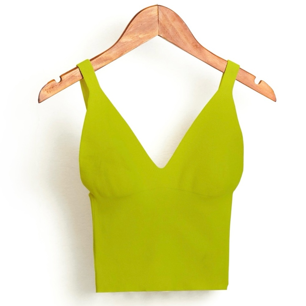 GREEN HALTER CROP KNIT CROCHET H:ours Michael Costello nbd lblc Frankies indah